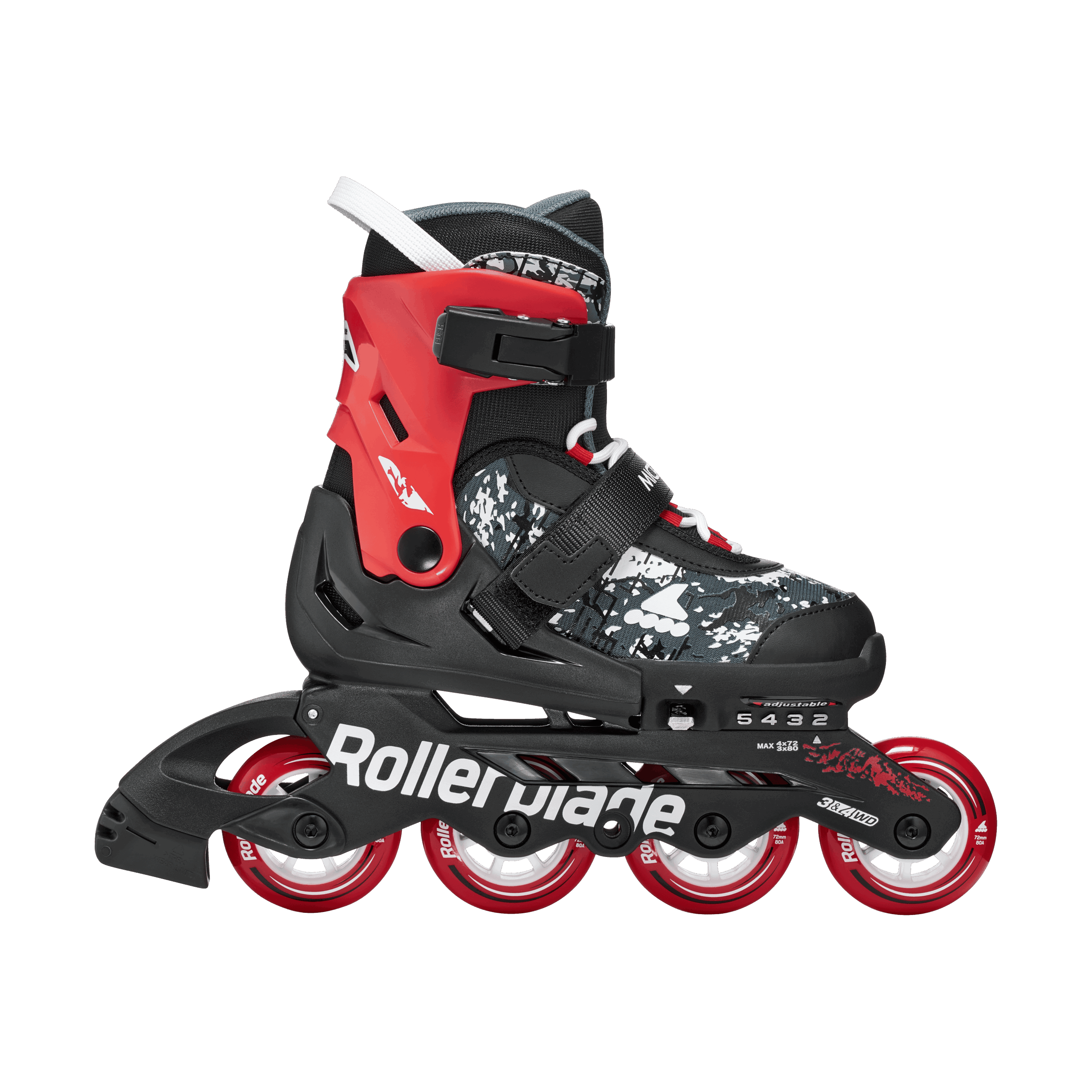 Rollerblade - Microblade SL Kids Skates - black-red 3 Rollerblade - Microblade SL Kids Skates - black-red – Bild 3