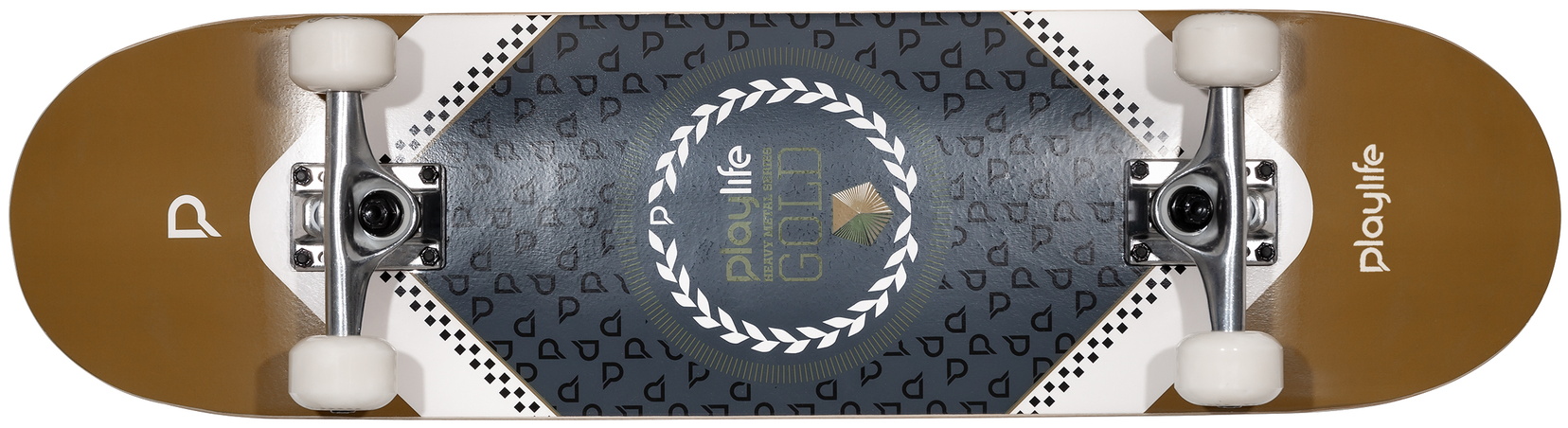Playlife Skateboard Hardcore Heavy Metal Gold 31"x 8" 1 Playlife Skateboard Hardcore Heavy Metal Gold 31"x 8"