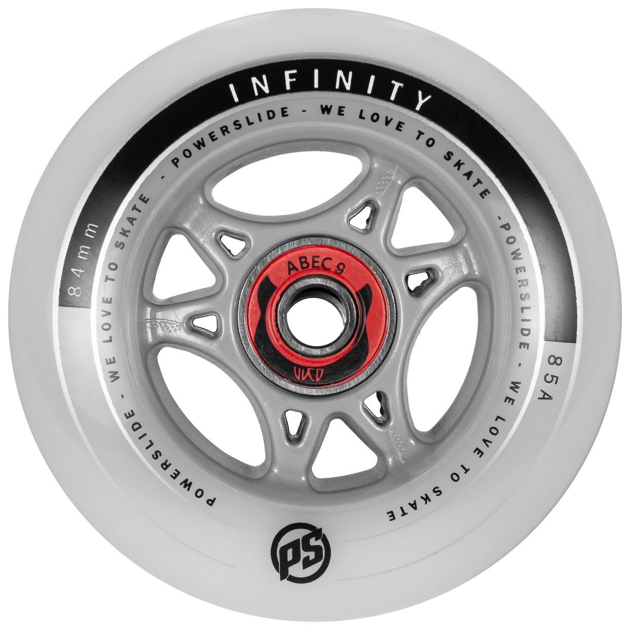 Powerslide Komplett Rolle Infinity 84/85a mit Abec 9 Kugellager und 8mm Spacer 1 Powerslide Komplett Rolle Infinity 84/85a mit Abec 9 Kugellager und 8mm Spacer