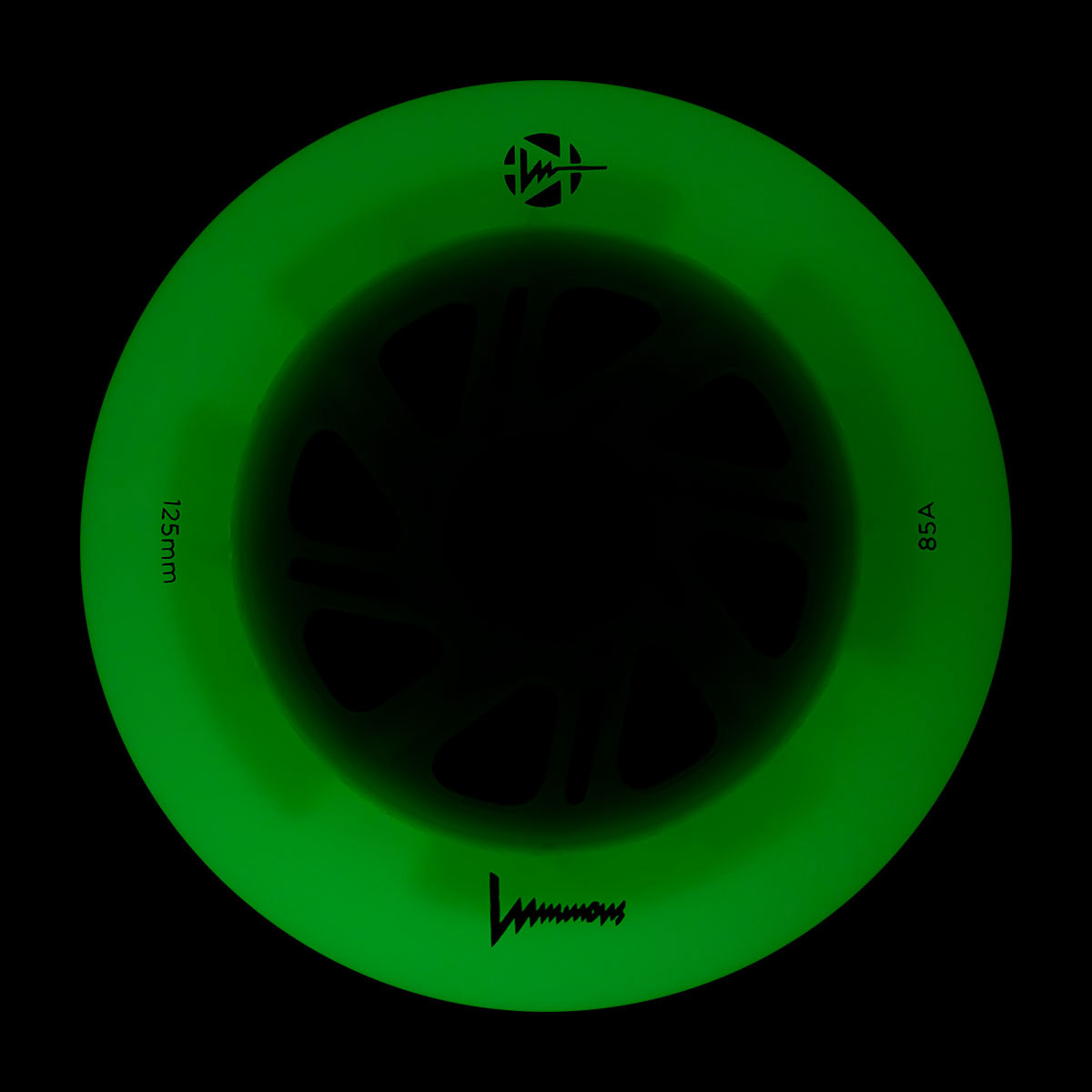 Luminous-LED Wheels green apple glow - green led 125mm/85A 2 Luminous-LED Wheels green apple glow - green led 125mm/85A – Bild 2