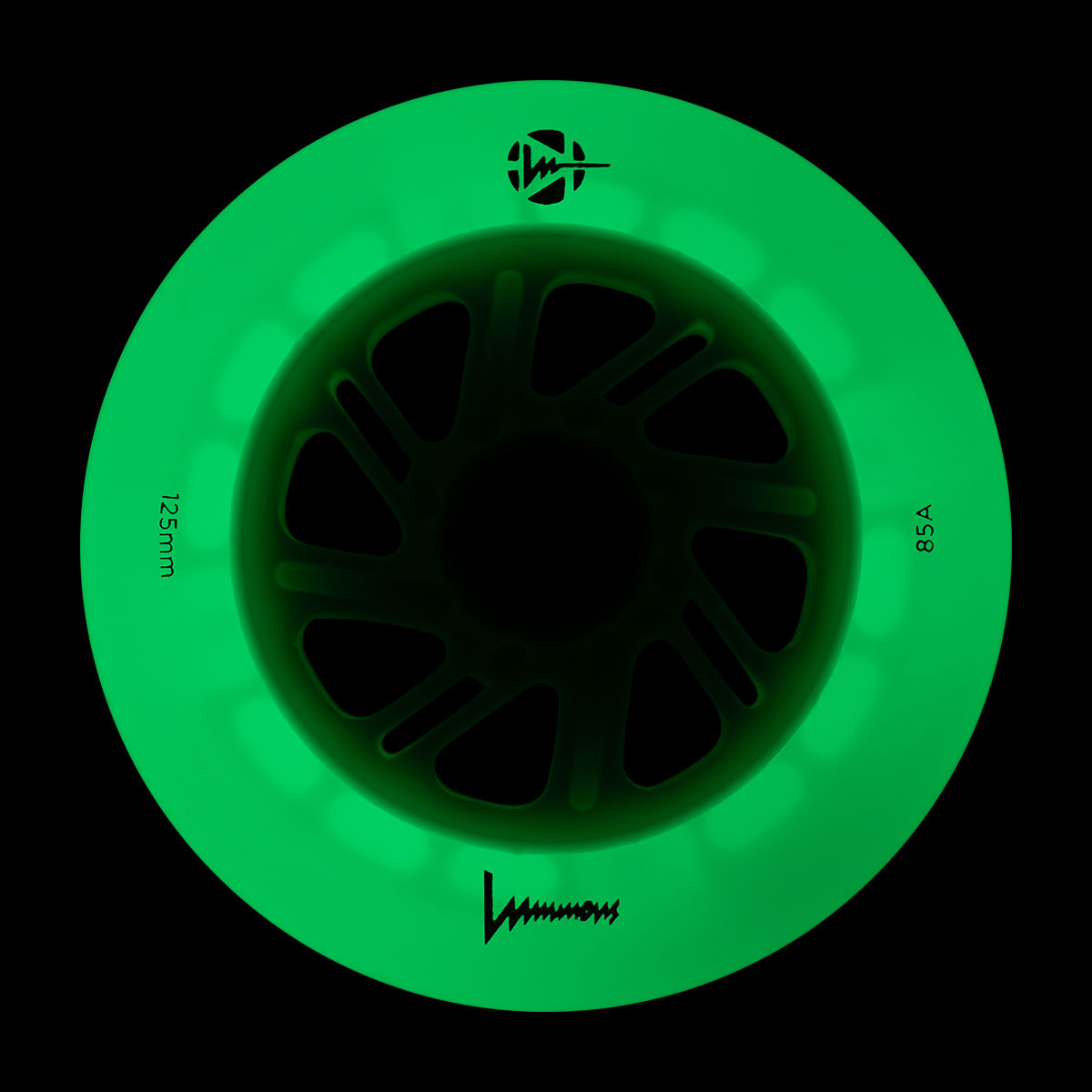 Luminous-LED Wheels White Glow - green LED 125mm/85A 2 Luminous-LED Wheels White Glow - green LED 125mm/85A – Bild 2