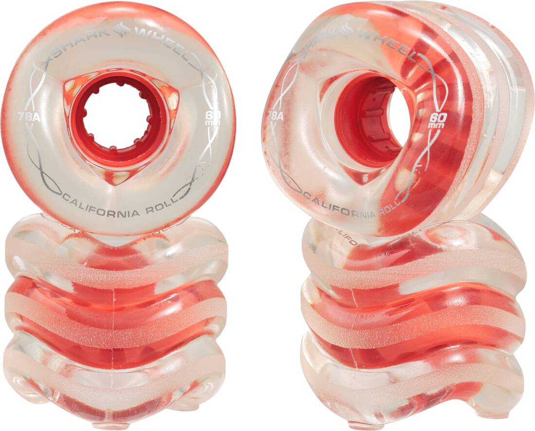 Shark Wheels - California Roll - Longboard Rolle 60mm Rolle 4-Pack (60mm -Clear Red) 1 Shark Wheels - California Roll - Longboard Rolle 60mm Rolle 4-Pack (60mm -Clear Red)