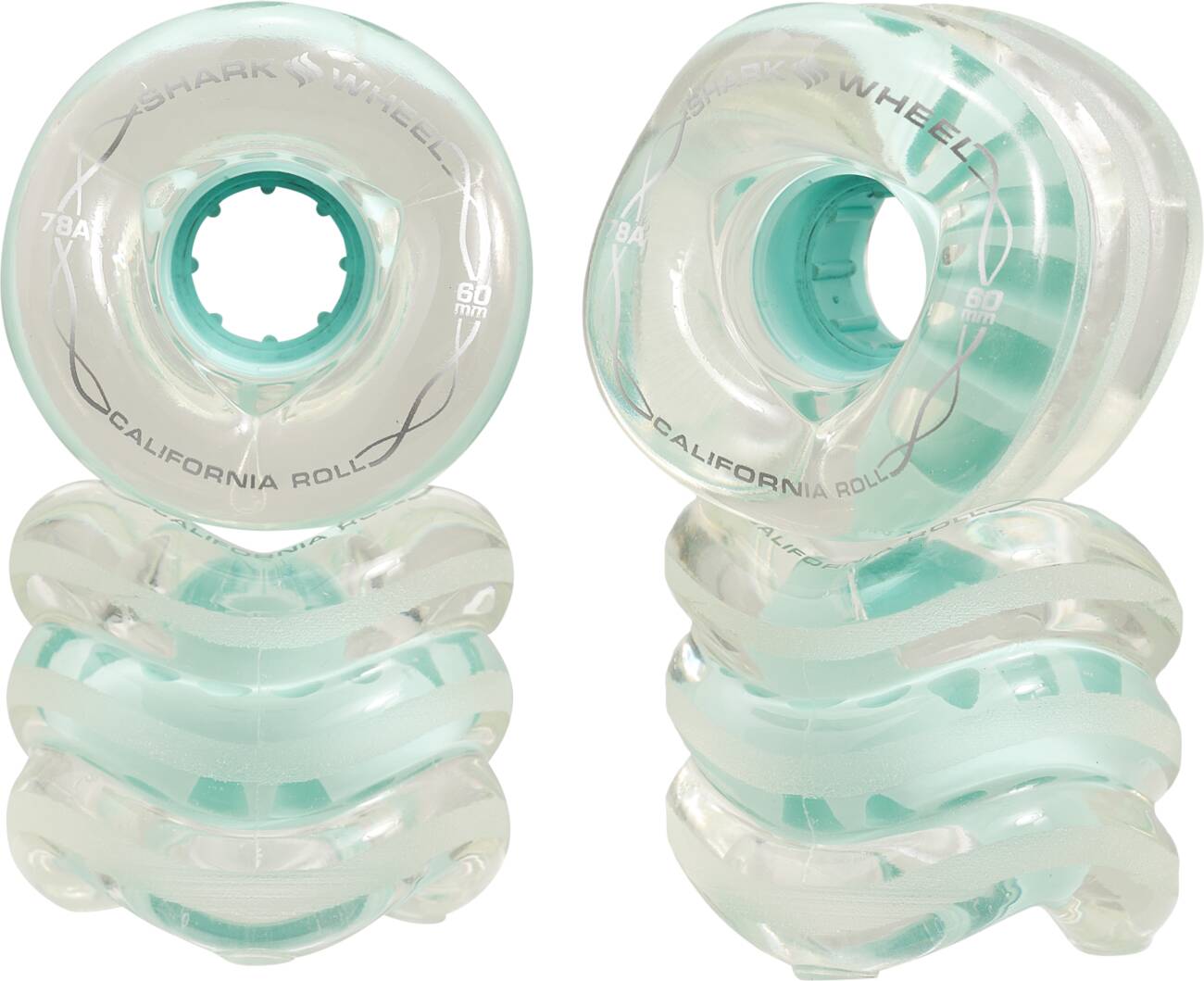 Shark Wheels - California Roll - Longboard Rolle 60mm Rolle 4-Pack (60mm -Clear Mint) 1 Shark Wheels - California Roll - Longboard Rolle 60mm Rolle 4-Pack (60mm -Clear Mint)